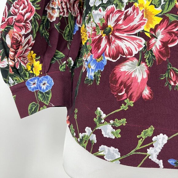 $395 NWOT SEE BY CHLOÉ Floral Print Cotton Top Blouse Size 38 Multicolor - Picture 7 of 14